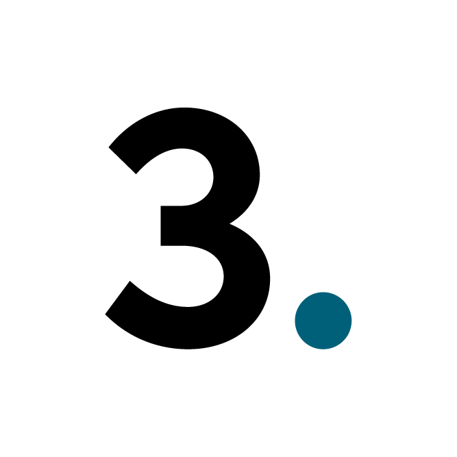 Number three with cyan dot.